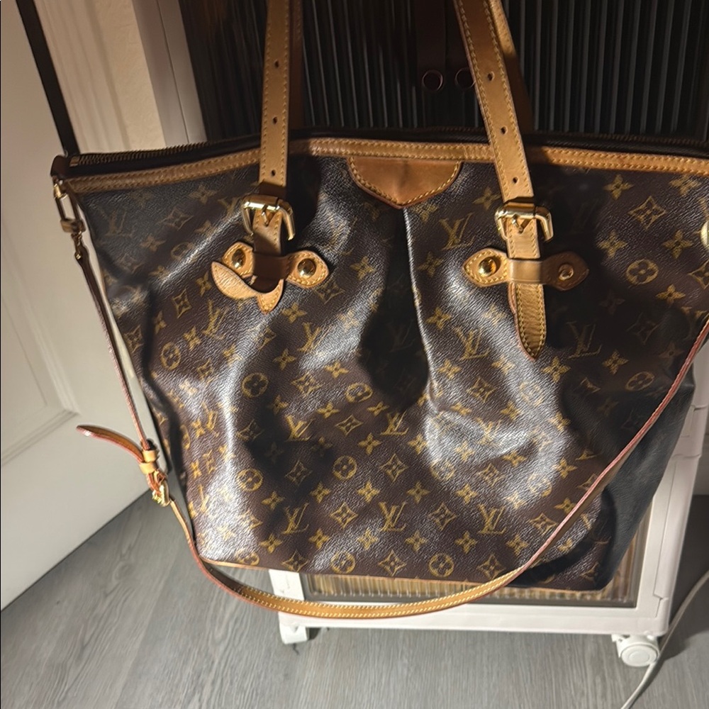 Louis Vuitton Brown Monogram Tote with Vachetta Leather Trim